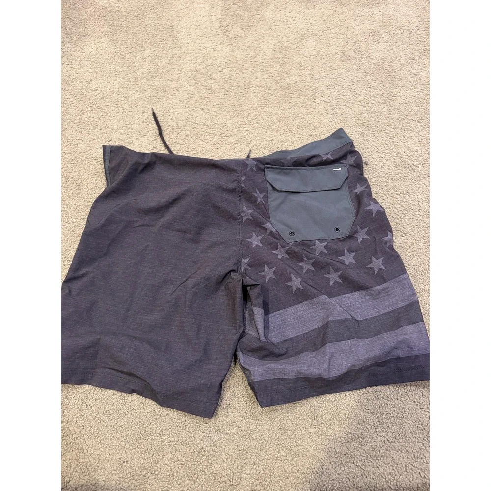Hurley Phantom Patriot Cheers Board Shorts Mens 38 Gray American Flag Swimwear